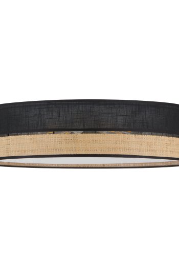 TK Paglia loftlampe 450 - sort stof og natur flet