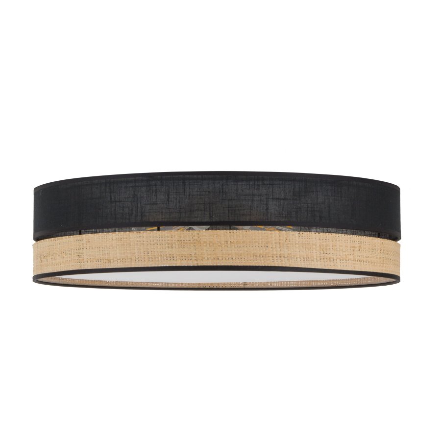 TK Paglia loftlampe 450 - sort stof og natur flet