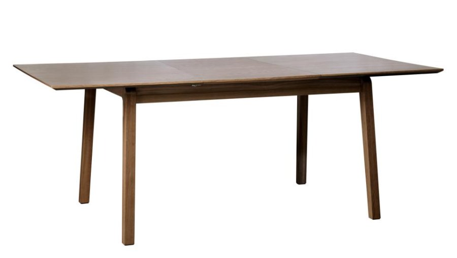 Bari spisebord, m. butterflybordplade - rgfarvet egefinér og egetr (95x140-200)