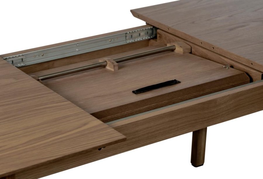 Bari spisebord, m. butterflybordplade - rgfarvet egefinér og egetr (95x140-200)