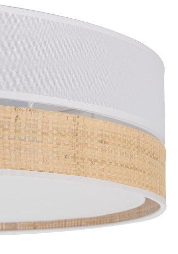 TK Paglia loftlampe 450 - hvid stof og natur flet