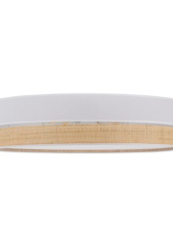 TK Paglia loftlampe 450 - hvid stof og natur flet