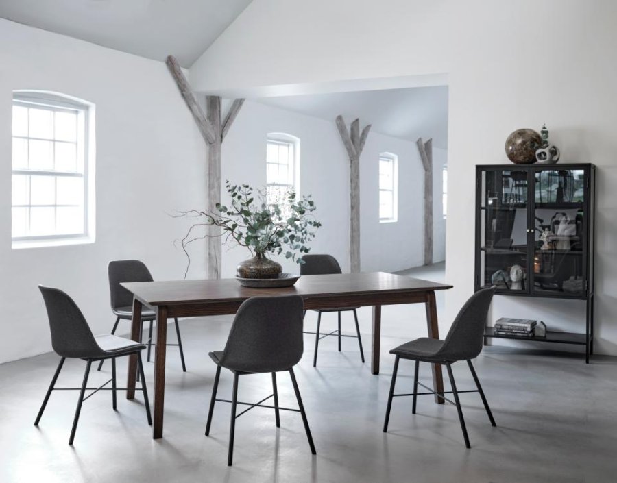 Bari spisebord, m. butterflybordplade - rgfarvet egefinér og egetr (95x190-290)