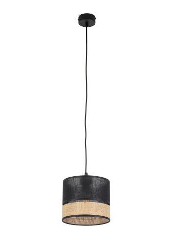 TK Paglia loftlampe 200 - sort stof og natur flet