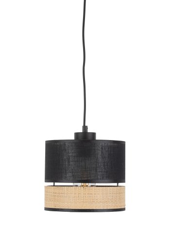 TK Paglia loftlampe 200 - sort stof og natur flet