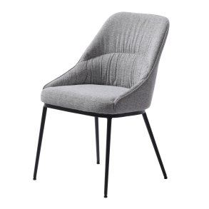 Meridian spisebordsstol - gr tweed polyester og sorte ben