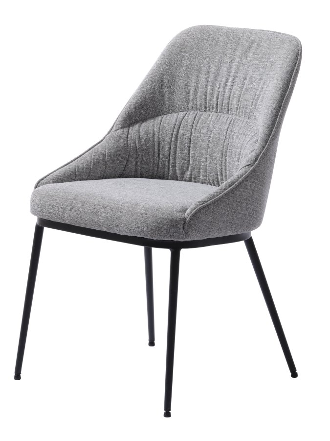 Meridian spisebordsstol - gr tweed polyester og sorte ben