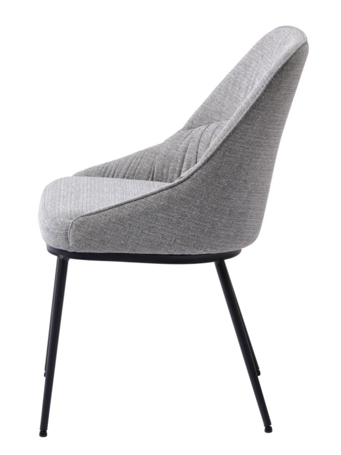 Meridian spisebordsstol - gr tweed polyester og sorte ben