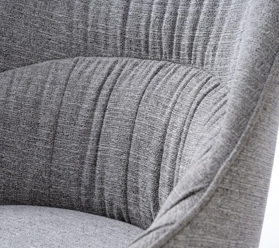 Meridian spisebordsstol - gr tweed polyester og sorte ben