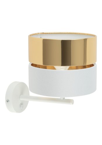 TK Hilton vglampe - guld metal og hvid stof