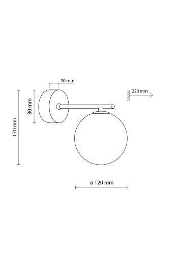 TK Ester vglampe - sort glas og metal