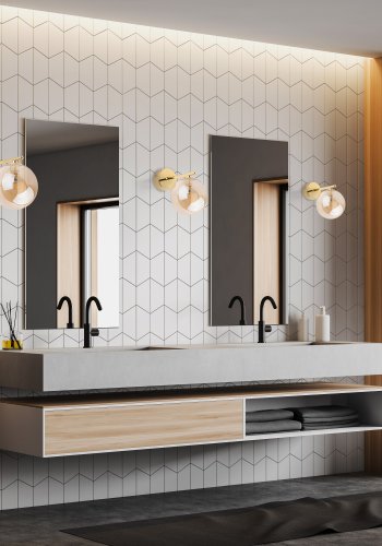 TK Estera vglampe - guld glas og metal