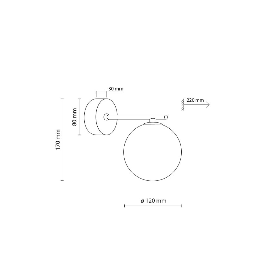 TK Estera vglampe - guld glas og metal