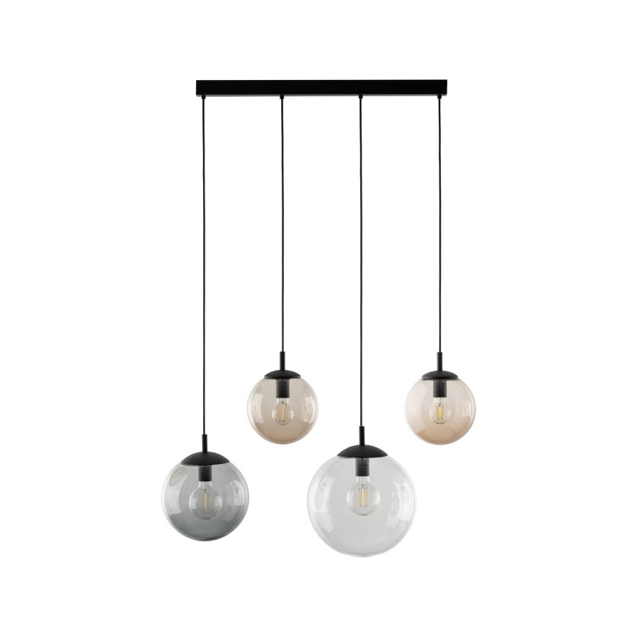 TK Esme loftlampe, m. 4 skrme - multifarvet glas og sort metal