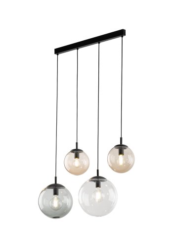 TK Esme loftlampe, m. 4 skrme - multifarvet glas og sort metal