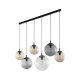 TK Esme loftlampe, m. 6 skrme - multifarvet glas og sort metal