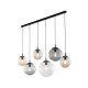 TK Esme loftlampe, m. 6 skrme - multifarvet glas og sort metal