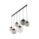 TK Esme loftlampe, m. 6 skrme - multifarvet glas og sort metal