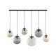 TK Esme loftlampe, m. 6 skrme - multifarvet glas og sort metal
