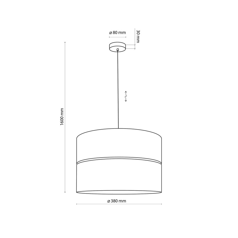 TK Nicol loftlampe - natur finér og sort PVC-folie/metal