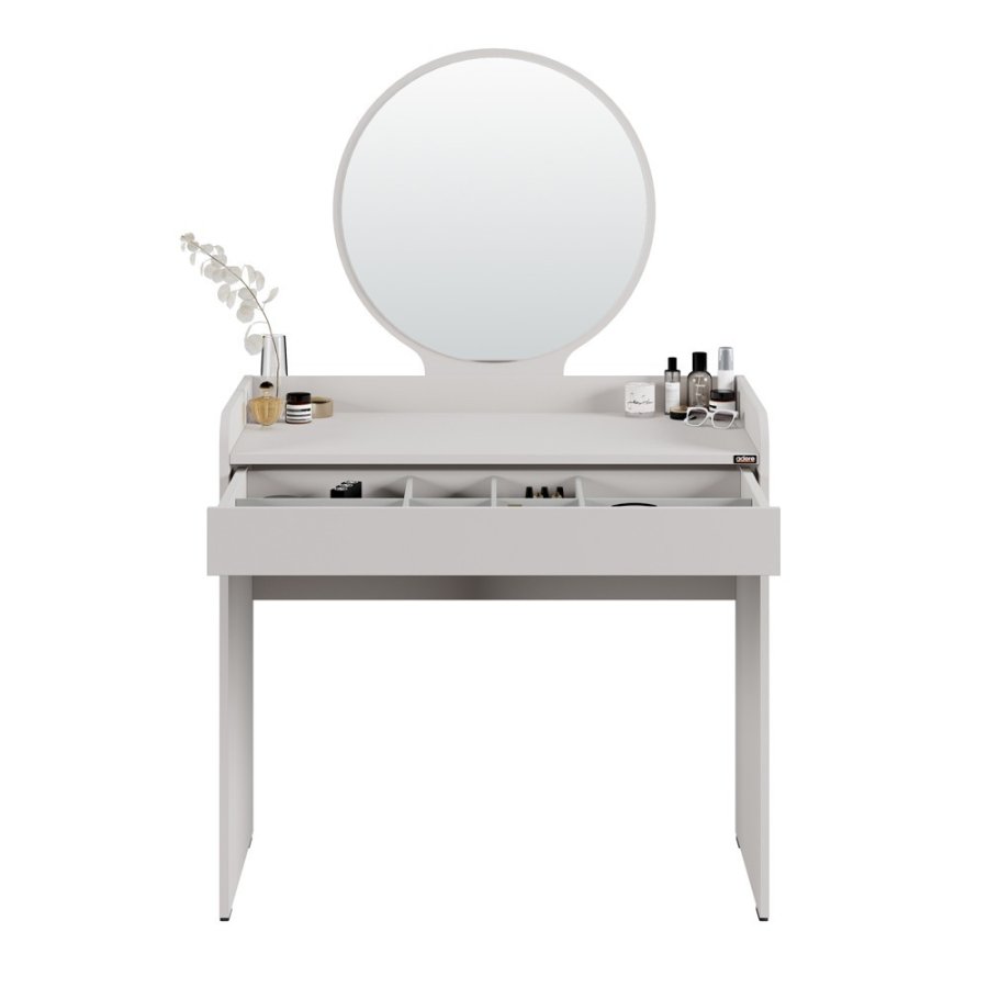 NORDVÄRK Tmu-701-Vv-1 makeup bord, m. spejl, 1 skuffe - melamin (90x47)