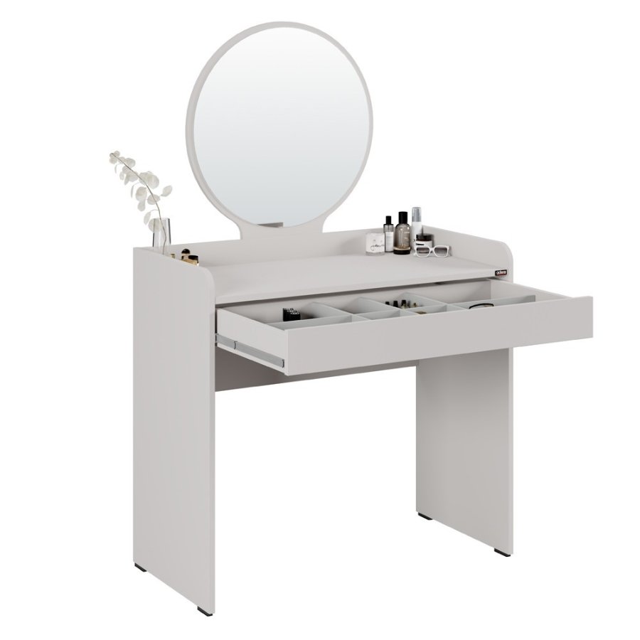 NORDVÄRK Tmu-701-Vv-1 makeup bord, m. spejl, 1 skuffe - melamin (90x47)