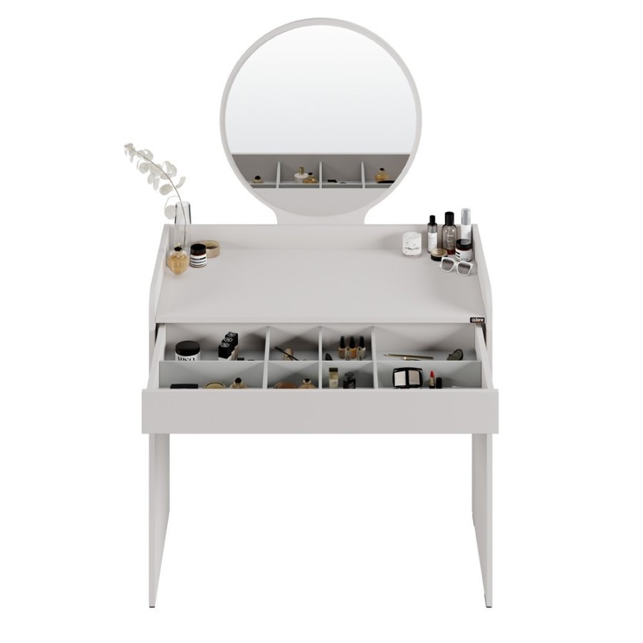 NORDVÄRK Tmu-701-Vv-1 makeup bord, m. spejl, 1 skuffe - melamin (90x47)