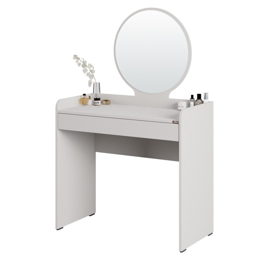 NORDVÄRK Tmu-701-Vv-1 makeup bord, m. spejl, 1 skuffe - melamin (90x47)