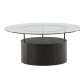 VENTURE DESIGN Bovall sofabord, rund - klar glas og sort ask/metal (90)