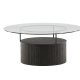 VENTURE DESIGN Bovall sofabord, rund - klar glas og sort ask/metal (90)