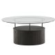 VENTURE DESIGN Bovall sofabord, rund - klar glas og sort ask/metal (90)