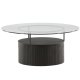 VENTURE DESIGN Bovall sofabord, rund - klar glas og sort ask/metal (90)