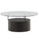 VENTURE DESIGN Bovall sofabord, rund - klar glas og sort ask/metal (90)