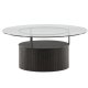 VENTURE DESIGN Bovall sofabord, rund - klar glas og sort ask/metal (90)