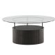 VENTURE DESIGN Bovall sofabord, rund - klar glas og sort ask/metal (90)