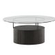 VENTURE DESIGN Bovall sofabord, rund - klar glas og sort ask/metal (90)
