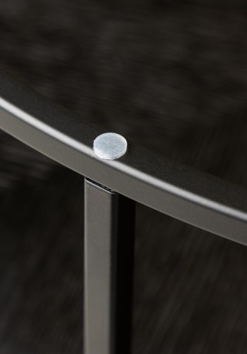 VENTURE DESIGN Bovall sofabord, rund - klar glas og sort ask/metal (90)