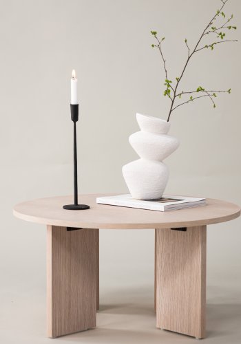 VIND COLLECTION Askerön sofabord, rund - hvidkalket finér (80)