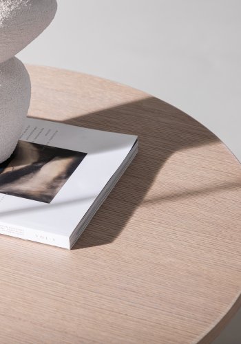 VIND COLLECTION Askerön sofabord, rund - hvidkalket finér (80)