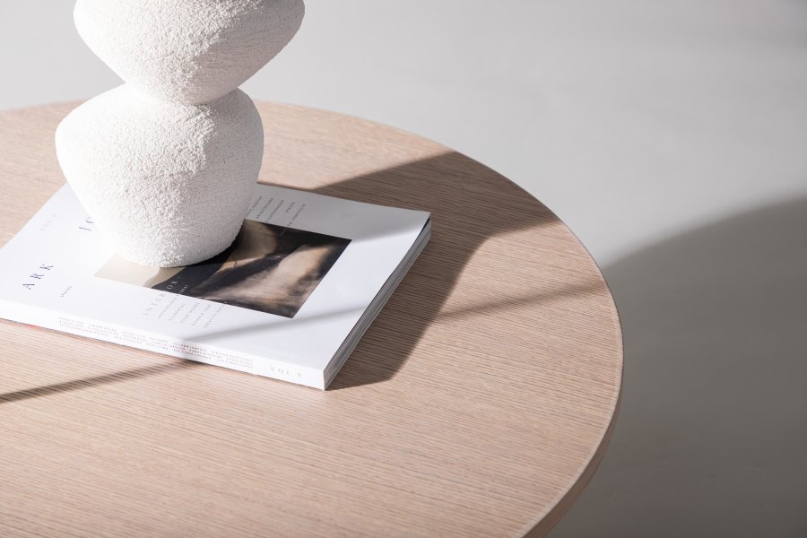 VIND COLLECTION Askerön sofabord, rund - hvidkalket finér (80)