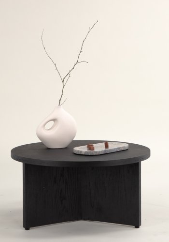 VIND COLLECTION Saltö Stort sofabord, rund - sort finér (85)