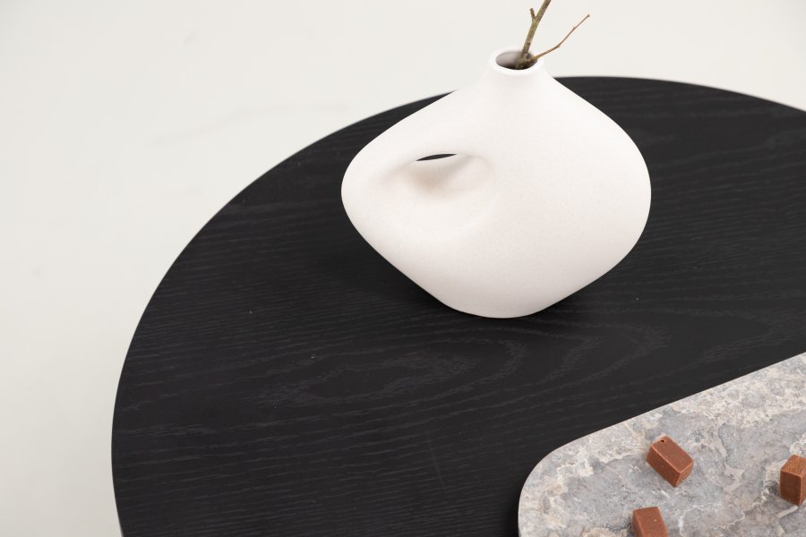 VIND COLLECTION Saltö Stort sofabord, rund - sort finér (85)