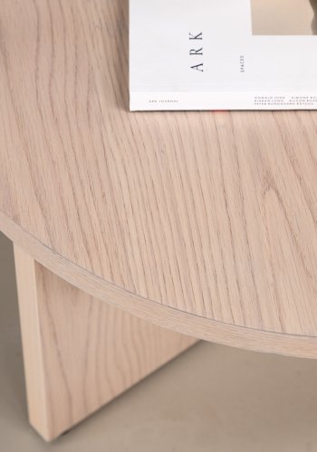 VIND COLLECTION Saltö Stort sofabord, rund - hvidkalket finér (85)