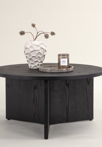 VIND COLLECTION Saltö Lille sofabord, rund - sort finér (65)