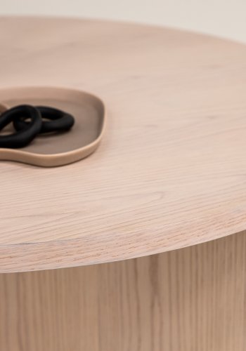 VIND COLLECTION Saltö Stort sofabord, rund - hvidkalket finér (65)