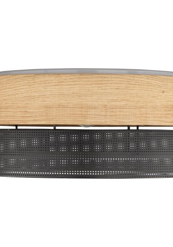 TK Nicol loftlampe - natur finér og sort PVC-folie/metal