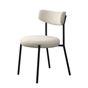 Gimli spisebordsstol - offwhite bamsestof og sort metal