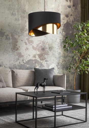 TK Grant loftlampe - sort stof og guld folie