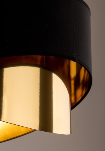 TK Grant loftlampe - sort stof og guld folie
