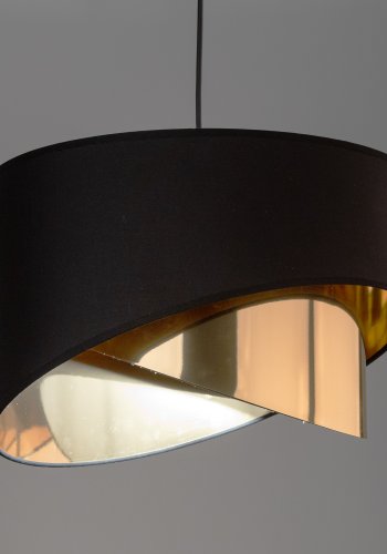 TK Grant loftlampe - sort stof og guld folie